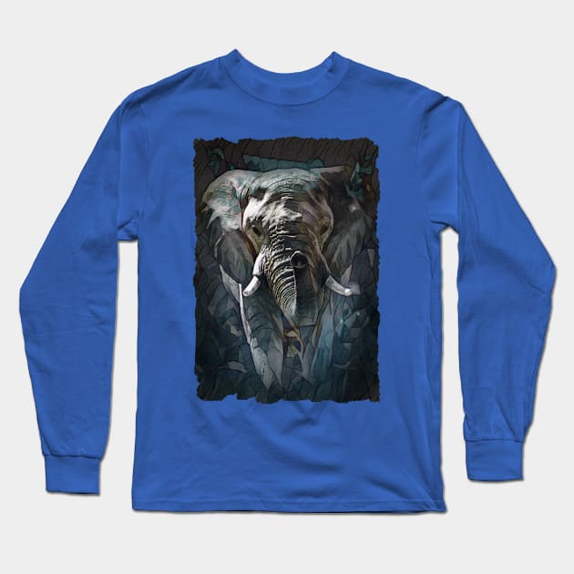 Elephant Out Of Stone Long Sleeve T-Shirt by PhotoArts